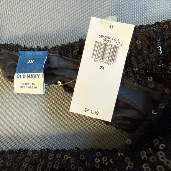 Old Navy Black Sequin Long Sleeve Dress Size 2X, NWT - Picture 5 of 9